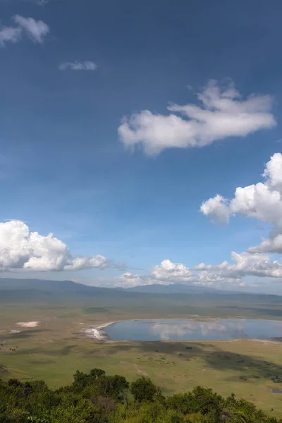 Landskapet Ngorongorokratern Sjön Inuti Kratern Tanzania Afrika — Stockfoto