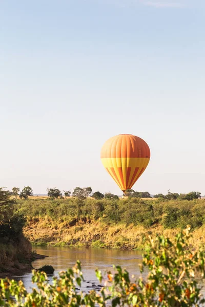 Afrika Nın Büyük Ova Üzerinde Balon Kenya — Stok fotoğraf