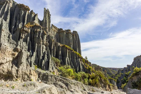 Putangirua Pinnacles 'ın güzel kanyonu. Kuzey Adası, Yeni Zelanda