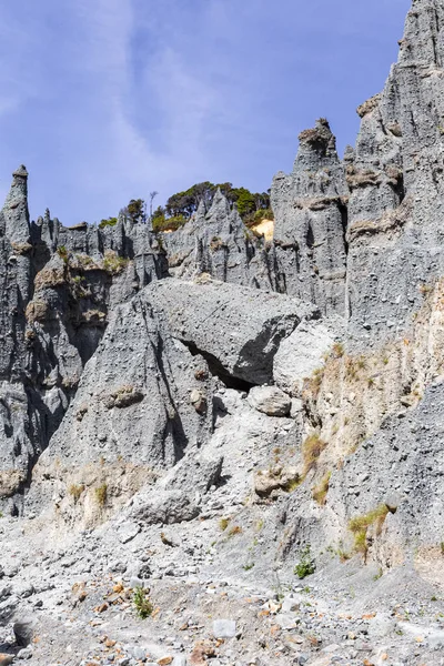 Acantilados Grises Pináculos Putangirua Isla Norte Nueva Zelanda — Foto de Stock