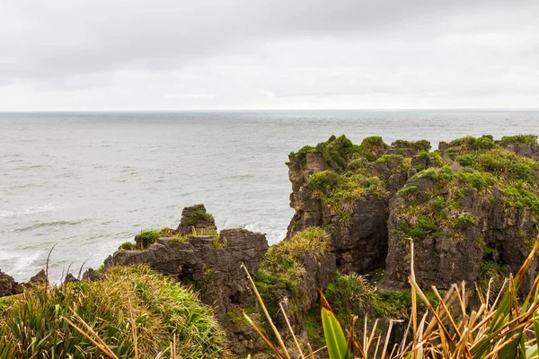 Felsige Küste Pfannkuchen Rockt Paparoa Nationalpark Südinsel Neuseeland — Stockfoto