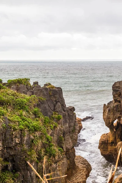 Côte Rocheuse Pancake Rocks Île Sud Nouvelle Zélande — Photo