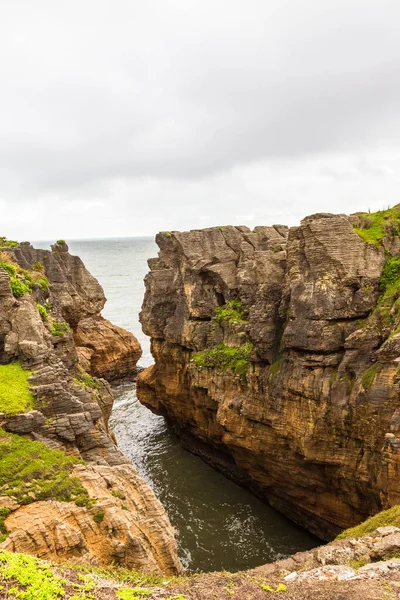 Блинчики Вид Тасманское Море Саут Айленд — стоковое фото