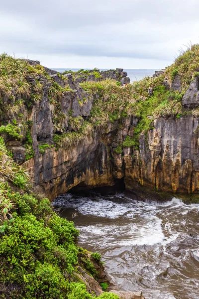 Pfannkuchen Rockt Eine Steinbrücke Paparoa Nationalpark Südinsel Neuseeland — Stockfoto