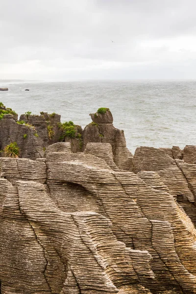 Bizarre Klippen Paparoa Nationalpark Südinsel Pfannkuchenfelsen Neuseeland — Stockfoto