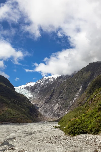Panorama Hermoso Valle Glaciar Franz Joseph Isla Sur Nueva Zelanda — Foto de Stock