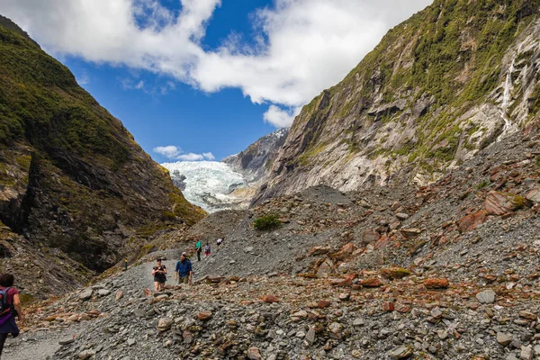 Franz Joseph Gletscherspuren Südinsel Neuseeland — Stockfoto