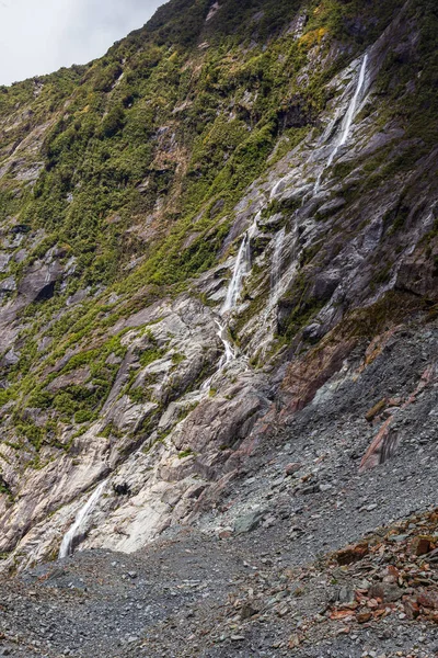 Hielo Cascada Pequeña Glaciar Franz Joseph Isla Sur Nueva Zelanda — Foto de Stock