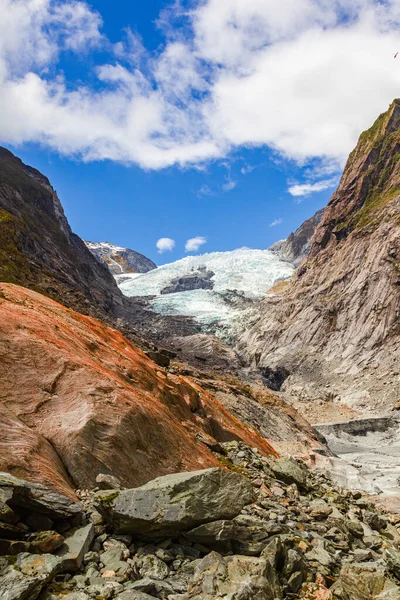 Franz Joseph Gletscherlandschaften Stein Und Eis Neuseeland Südinsel — Stockfoto