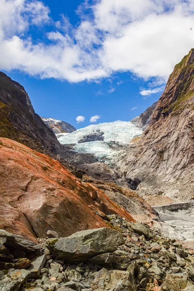 Franz Joseph Gletscherblick Stein Und Eis Neuseeland Südinsel — Stockfoto