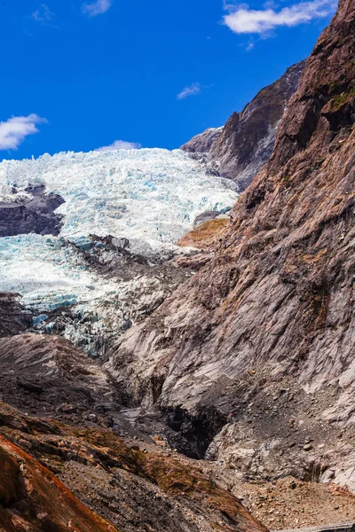 Fels Und Eis Landschaft Des Franz Joseph Gletschers Neuseeland — Stockfoto