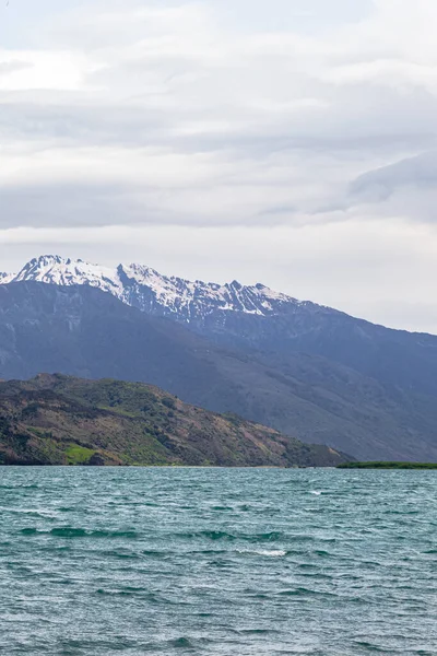 Landscapes Wanaka Lake Snow Stones Water South Island New Zealand — Stock Photo, Image