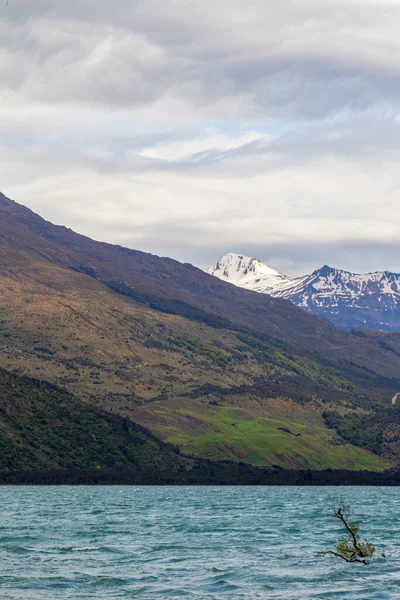 Kar Wanaka Gölü Nün Manzaraları Güney Adası Yeni Zelanda — Stok fotoğraf