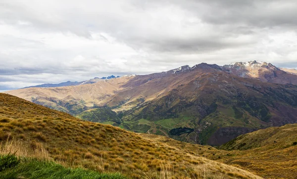 Panorama Ilha Sul Colinas Montanhas Nova Zelândia — Fotografia de Stock