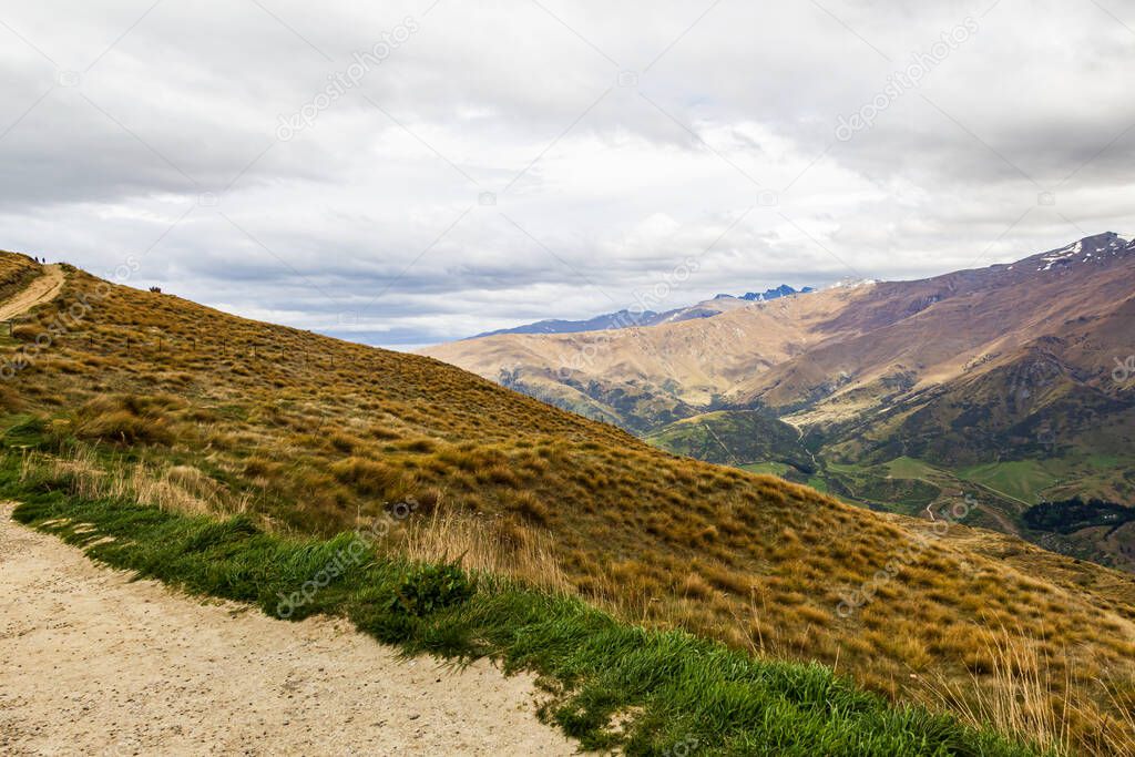 Mountain panorama in the vicinity of Queenstown. New Zealand