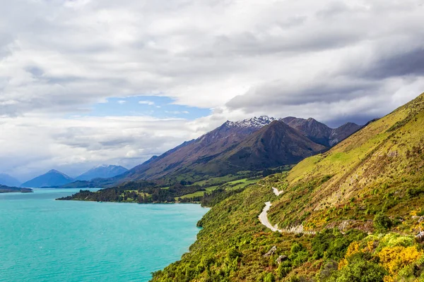 Vägen Till Glenorchy Wakatipu Sjön Sydön Nya Zeeland — Stockfoto