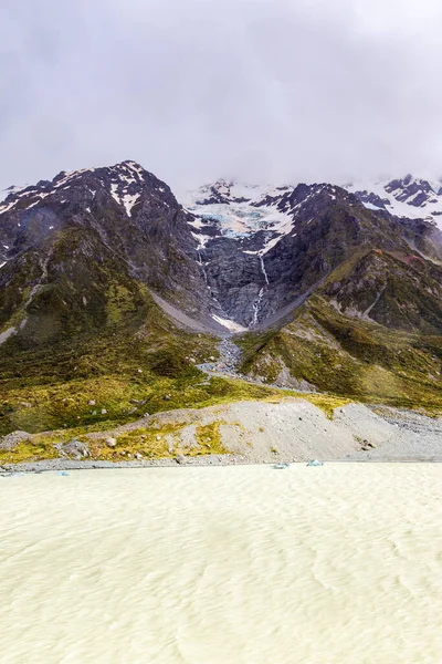 Día Lluvioso Hooker Lake Isla Sur Nueva Zelanda — Foto de Stock