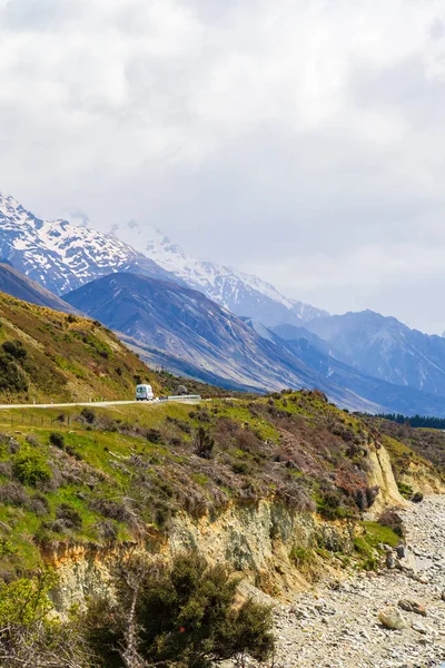 Auto Estrada Nos Alpes Sul South Island Nova Zelândia — Fotografia de Stock