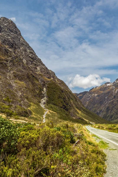 Auto Estrada Para Fiordland South Island Nova Zelândia — Fotografia de Stock