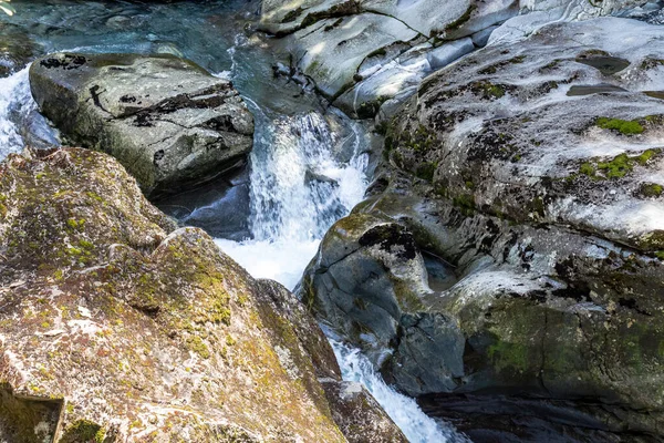 Fiordland National Park Stream Disappearing Funnel Funnel Chasm Stream Stones — Stock Photo, Image