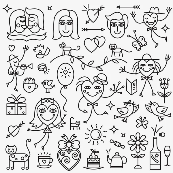 Love icons set — Stock Vector