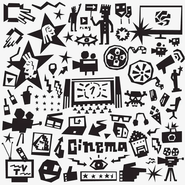 Conjunto de ícones de cinema — Vetor de Stock