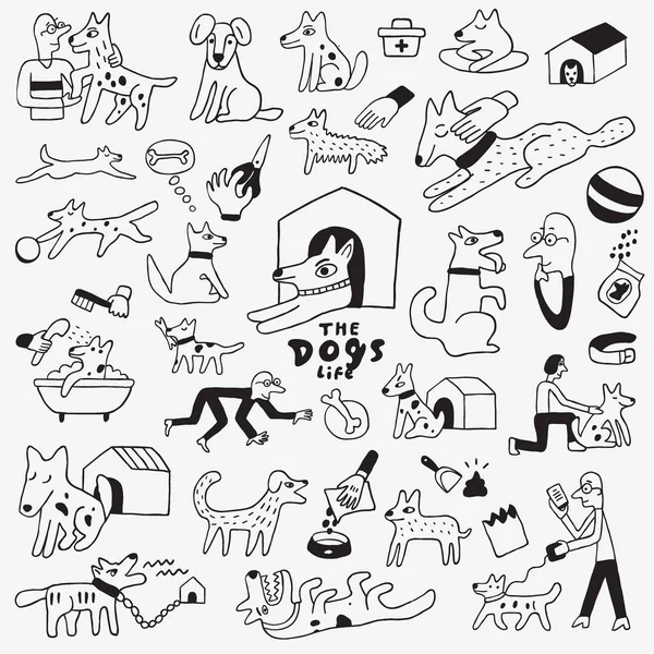 Dogs doodle set — Stock Vector