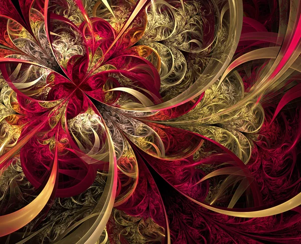 Veelkleurige symmetrische fractale patroon als bloem — Stockfoto