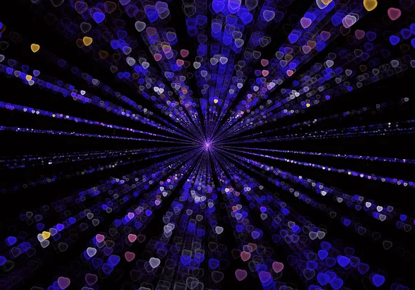 bokeh, çok renkli simetrik fraktal desen olarak kalp