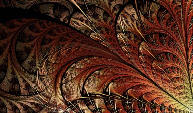 Çok renkli simetrik fraktal desen olarak çiçek