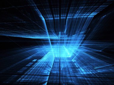 Soyut teknoloji illüstrasyon, 3d çizim