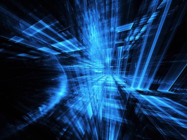 Soyut teknoloji illüstrasyon, 3d çizim