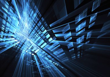 Soyut teknoloji illüstrasyon, 3d çizim