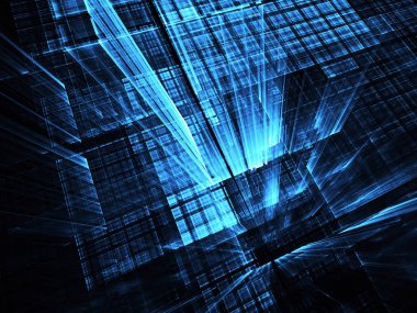 Soyut teknoloji illüstrasyon, 3d çizim