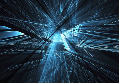 Soyut teknoloji illüstrasyon, 3d çizim