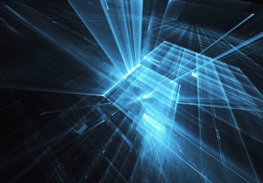 Soyut teknoloji illüstrasyon, 3d çizim