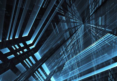 Soyut teknoloji illüstrasyon, 3d çizim