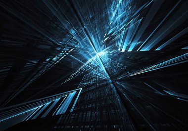 Soyut teknoloji illüstrasyon, 3d çizim