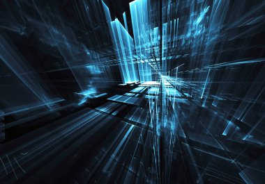 Soyut teknoloji illüstrasyon, 3d çizim