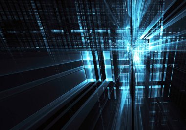 Soyut teknoloji illüstrasyon, 3d çizim