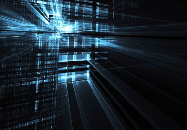 Soyut teknoloji illüstrasyon, 3d çizim