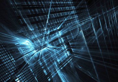 Soyut teknoloji illüstrasyon, 3d çizim