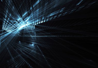 Soyut teknoloji illüstrasyon, 3d çizim