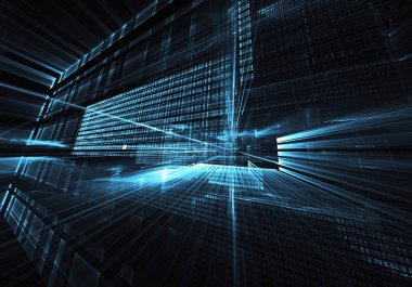 Soyut teknoloji illüstrasyon, 3d çizim