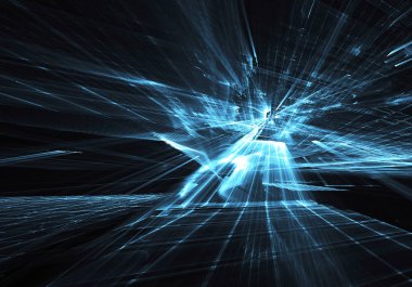 Soyut teknoloji illüstrasyon, 3d çizim