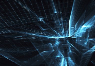 Soyut teknoloji illüstrasyon, 3d çizim