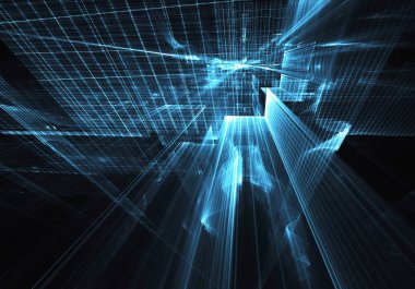 Soyut teknoloji illüstrasyon, 3d çizim