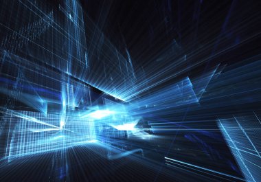 Soyut teknoloji illüstrasyon, 3d çizim