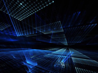 Soyut teknoloji illüstrasyon, 3d çizim