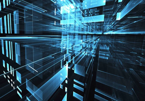 Soyut teknoloji illüstrasyon, 3d çizim